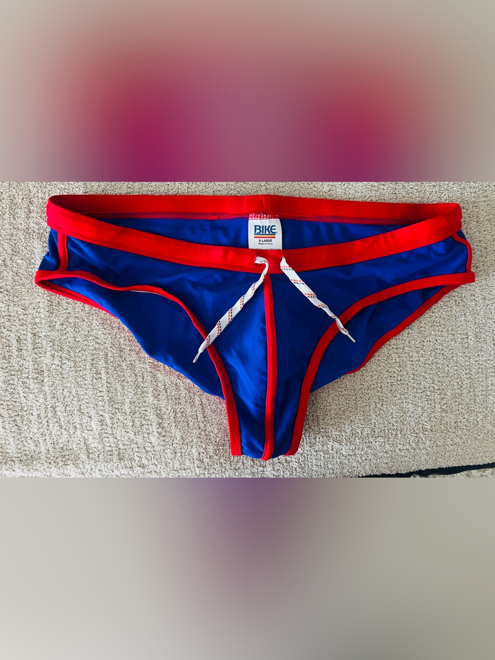 BIKE Blue & Red Men's Swim Brief